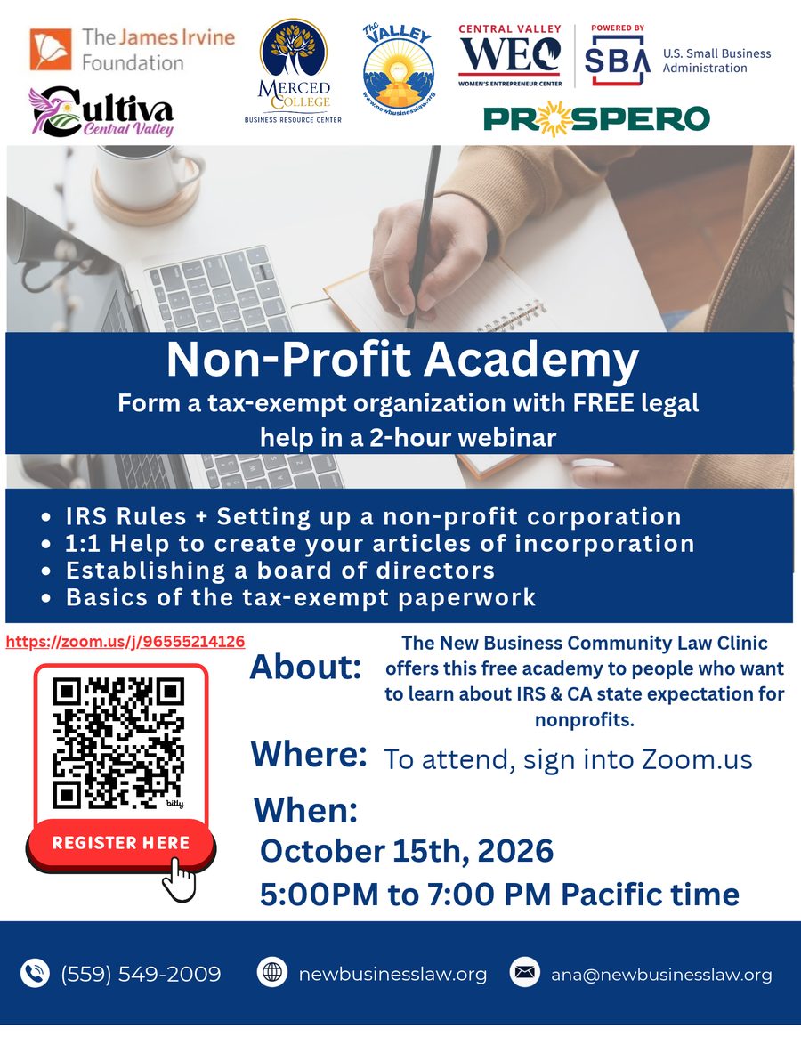 Flyer for Non-Profit Academy