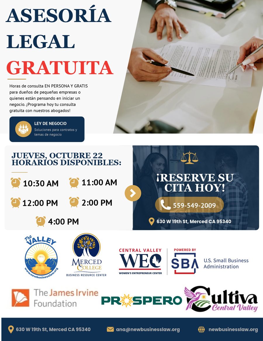 Spanish flyer for 1-on-1 Consultations with Attorneys